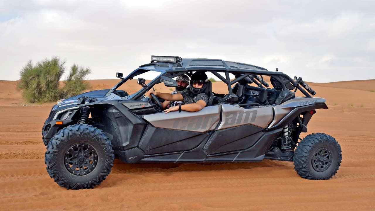 Can-Am Maverick X3 4-seater dune buggy in Dubai desert